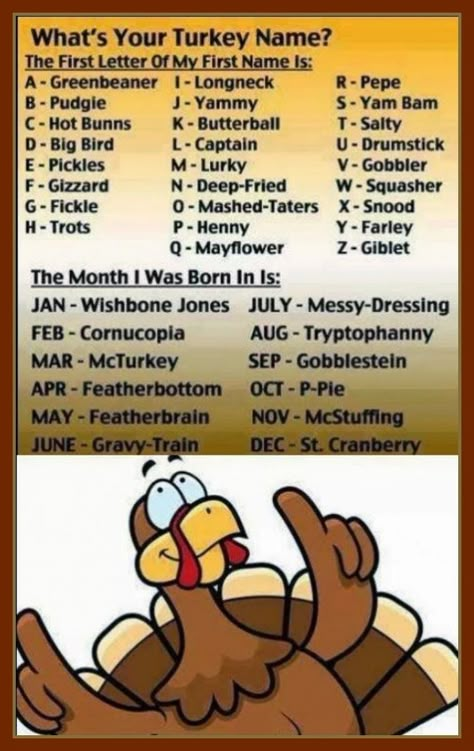 What Is Your Turkey Name thanksgiving happy thanksgiving thanksgiving quotes thanksgiving comments thanksgiving quote Turkey Names, Thanksgiving Interactive, Facebook Engagement Posts, Christmas Turkey, What's Your Name, Funny Turkey, Facebook Engagement, Engagement Posts, Interactive Posts