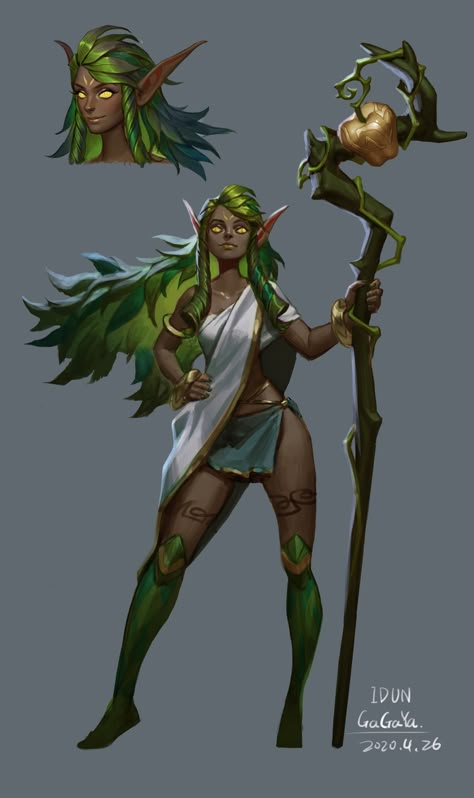 Dryad Design, Element Character Design, Character Game Art, Eladrin Druid Female, Dnd Characters Character Concept Art, Elves Design, Character Design Game Art, Eladrin Character Design, Elf Design Character