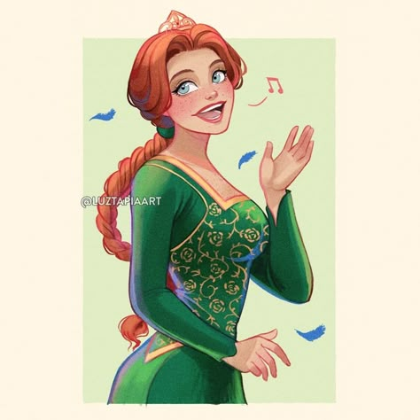 Human Fiona, Shrek Art, Luz Tapia Art, Shrek Fiona, Fiona Shrek, Non Disney Princesses, Dreamworks Art, Princess Fiona, Draw Human