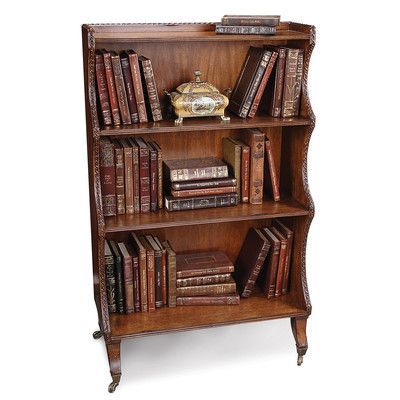 Sarreid Ltd 45" Standard Bookcase Hand Carved Furniture, Mahogany Bookcase, Antique Bookcase, Carved Furniture, Classic Home, Furniture Storage, Cube Storage, Classic House, British Style