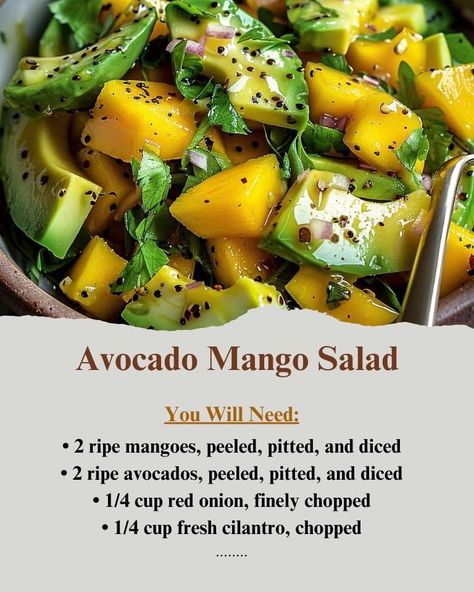 Avocado Mango Salad, Fresh Bruschetta, Dressing Healthy, Recipes Avocado, Mason Jar Salad Recipes, Salad Recipes Healthy Easy, Diet Recipes Easy, Salad Dishes, Mango Salad