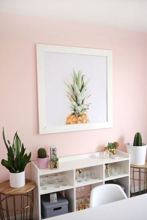 Blush Paint colors roundup:  http://www.stylemepretty.com/collection/4828/: Pink Accents Living Room, Pink Accent Walls, Murs Roses, Pink Paint Colors, Tropical Bedrooms, Room Paint Colors, Living Room White, Living Room Accents, Pink Room