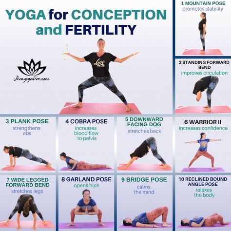 Yoga for conception and fertility helps prepare for pregnancy. Fertility yoga for conception reduces stress promotes relaxation strengthens the pelvis increasing blood flow. These 10 yoga poses for fertility and conception will bring you creativity and confidence while leaving you, energized, and calm on your pregnancy journey! Yoga Poses For Fertility, Prepare For Pregnancy, Fertility Yoga Poses, Prenatal Yoga Poses, Fertility Vitamins, Pregnancy Workout Videos, Fertility Nutrition, Fertility Help, 10 Yoga Poses