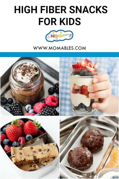 Check out these 8 high fiber snack ideas for kids! Whether you want sweet, salty, chocolatey, or gluten-free there's something for everyone here! #snacks #healthysnacks Fiber Snacks For Kids, Fibre Snacks, Fiber Foods For Kids, Easy Bento, Bake Snacks, Snack Ideas For Kids, High Fiber Snacks, Fiber Snacks, Chocolate Smoothie Bowl