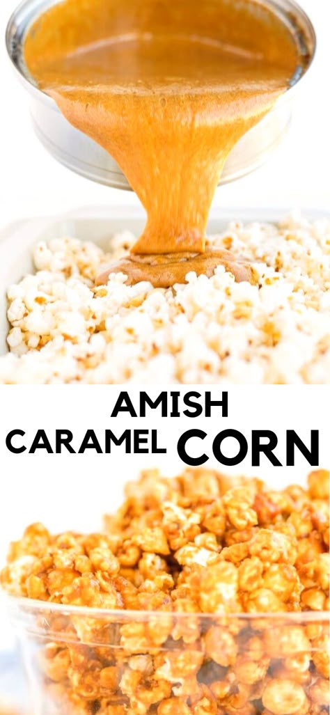 Amish Caramel, Popcorn Recipes Easy, Caramel Corn Recipes, Popcorn Treats, Delectable Desserts, Caramel Corn, Popcorn Recipes, Amish Recipes, Caramel Popcorn