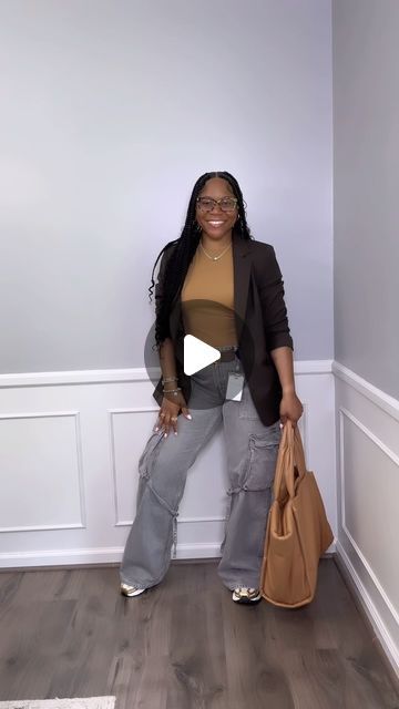 Dr. Court ✨ on Instagram: "What I wore to work today business casual ootd: sneakers in corporate part 17!  I know, I’m pulling these sneakers out a lot but the color way is soooo good. They match with everything lol.  Anyway! Y’all know this is my go to outfit formula that works EVERY time. The blazer and jean combo will never not work!   Outfit deets:   Blazer @hm  Jeans: @zara  Too: @jcpenney  Tote: @target  Sneakers: @nike  Fragrance: @parfumsdemarly Delina   #whatiworetowork #businesscasualoutfit #blazeroutfit #sneakersoftheday #workwearinspiration #getdressedwithme #styleseries #vomero5" Target Sneakers, Work Baddie, Hm Jeans, Chic Work Outfits Women, Casual Ootd, Outfit Formulas, Work Today, Blazer Outfits, Business Casual Outfits