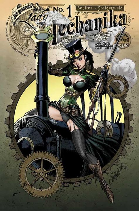 Lady Mechanika Comic by Joe Benitez | Cuded Steampunk Kunst, Lady Mechanika, Aspen Comics, Arte Pin Up, Steampunk Artwork, J Scott Campbell, Art Steampunk, Steampunk Women, Diesel Punk