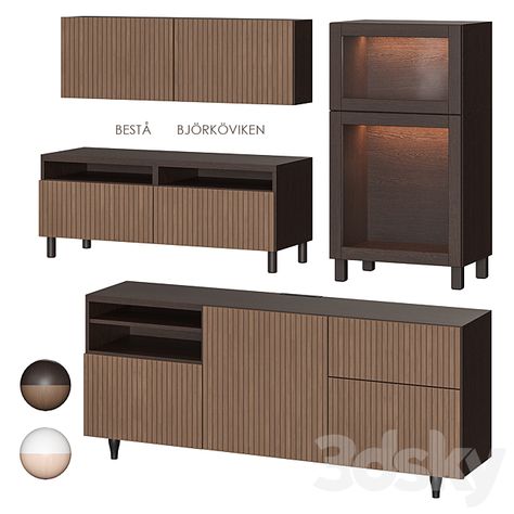 Bjorkoviken Ikea, Ikea Besta, Drawer Fronts, Wood Glass, Modern Materials, In 3d, Chest Of Drawers, Colored Glass, Drawers