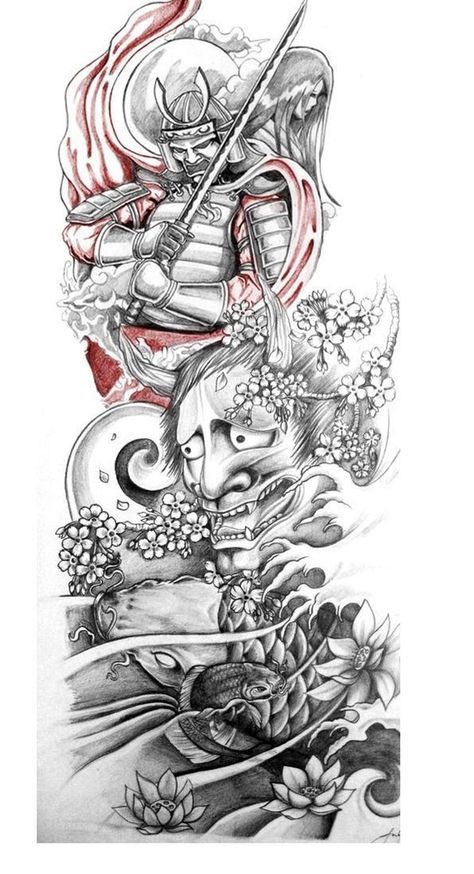 Tato Irezumi, Fernweh Tattoo, Tato Geisha, Tato Setengah Lengan, Japanese Warrior Tattoo, Design Tatuaje, Tato Maori, Guerriero Samurai, Tato Naga