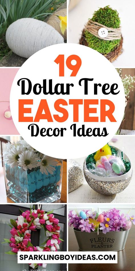 Transform your home this spring with cheap DIY Dollar Tree Easter decorations! Discover DIY Easter crafts, from DIY easter wreaths to adorable spring centerpieces, perfect for any space. Get creative with easy easter bunny crafts, easter basket ideas, and easter egg decorating projects. We've endless inspiration for DIY Easter decorations and spring tablescapes on a budget. Whether planning an Easter party or just adding a touch of spring, find creative spring decor ideas for your home. Cheap Easter Decorations, Easter Table Decorations Centerpieces, Dollar Tree Easter Decor, Easter Crafts Dollar Store, Dollar Tree Easter Crafts, Easter Centerpieces Diy, Unique Easter Baskets, Easter Table Centerpieces, Easter Decor Ideas