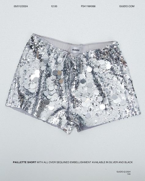 the wait is over ♥ the paillette shorts in silver are available now on guizio.com Sparkly Shorts, Glitter Shorts, Silver Shorts, Olivia Rodrigo, Outfit Ideas, Glitter, My Style, Silver, On Instagram