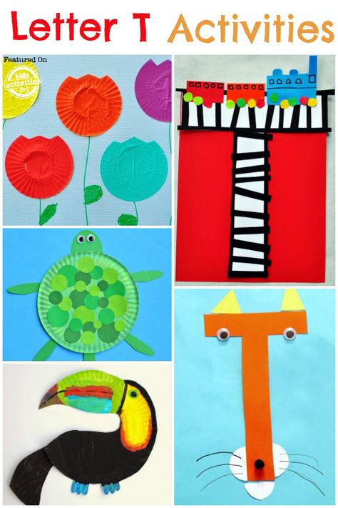 Letter T Activities and Crafts T Activities, Letter T Crafts, Letter T Activities, Preschool Letter Crafts, Alphabet Crafts Preschool, Abc Crafts, Alphabet Letter Crafts, The Letter T, T Craft