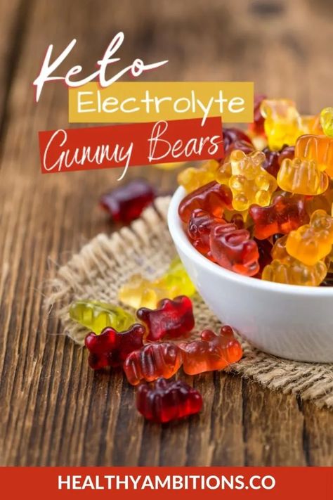 Homemade Electrolyte Gummies (Only 3 Ingredients) | Healthy Ambitions Electrolyte Gummies, Keto Electrolytes, Gummies Recipe, Bear Recipes, Keto Diet Guide, Ketogenic Diet Recipes, Keto Cookies, Sugar Free Recipes, Fresh Fruits And Vegetables