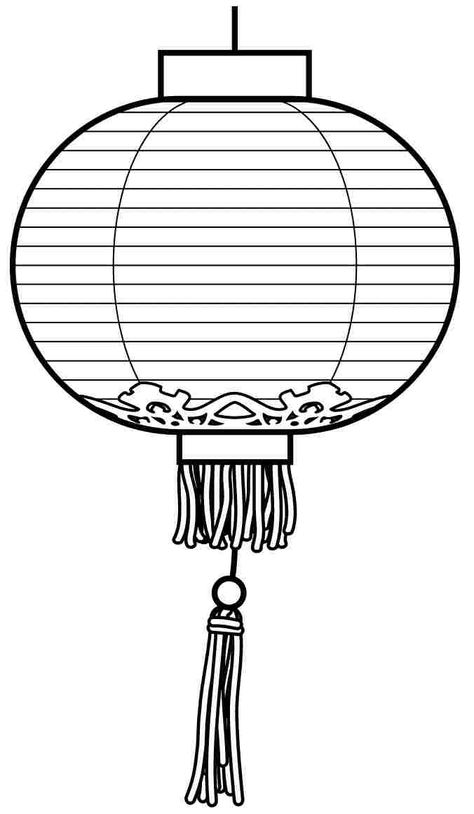 Lantern Tanglung Cina, Chinese Lantern Drawing, Lantern Drawing, Chinese New Year Crafts For Kids, Lantern Template, Chinese New Year Activities, New Year Coloring Pages, Chinese Crafts, Chinese New Year Crafts