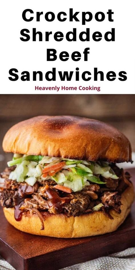 Short Rib Sandwich Recipe, Barbecue Beef Sandwiches Crockpot, Bbq Beef Crockpot, Bbq Brisket Sandwich, Crock Pot Sandwiches, Crockpot Shredded Beef, Short Rib Sandwich, Shredded Beef Sandwiches, Roast Beef Sandwich Recipes