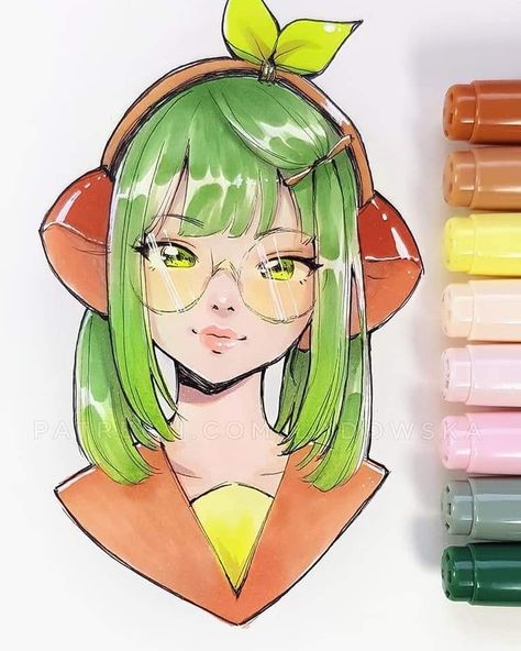 Asia Ladowska, Copic Marker Drawings, Copic Drawings, Markers Art, Copic Marker Art, Copic Art, Pokemon Drawings, Marker Drawing, Art Drawings Sketches Creative