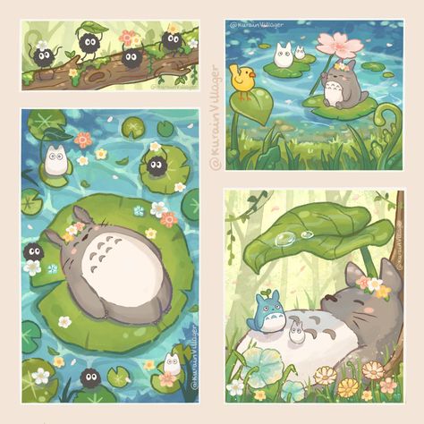 Totoro Art, Studio Ghibli Fanart, Personajes Studio Ghibli, Studio Ghibli Background, Ghibli Artwork, Studio Ghibli Art, Ghibli Art, Ghibli Movies, Anime Artwork Wallpaper