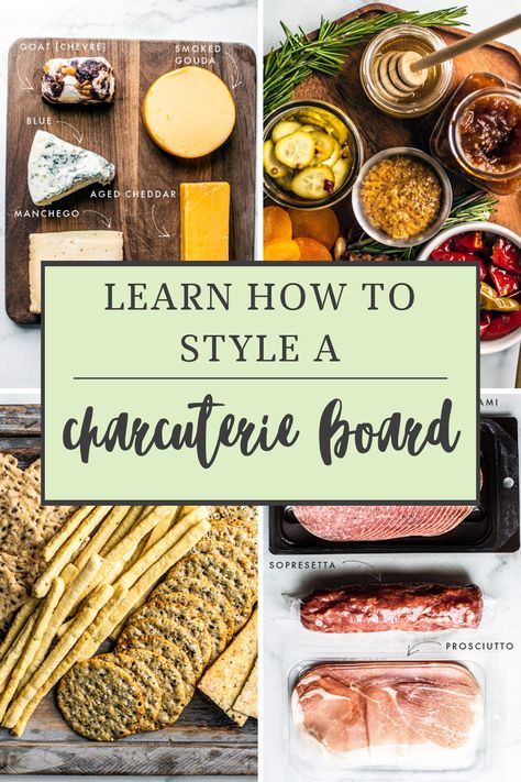 Learn how to make a charcuterie board full of meats, cheeses, and other nibbles to give your guests the ultimate grazing experience! It's so easy.  #charcuterie #grazing #snackboard #charcuterieboard #meatandcheese #entertaining #holidayrecipes #easyentertaining #appetizers Cheese Board Accompaniments, Cheese Board List, Chaquerterie Board, Meat And Cheese Board Ideas Simple, Charcuterie Meat Board Ideas, Charcuterie Board Rules, Charcuterie Board With Jam, How To Serve Goat Cheese On A Charcuterie Board, Tips For Charcuterie