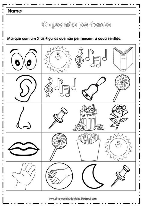 Preschool Body Theme, Five Senses Preschool, Senses Preschool, Body Preschool, Body Parts Preschool, Senses Activities, All About Me Preschool, Free Preschool Worksheets, Kids Worksheets Preschool