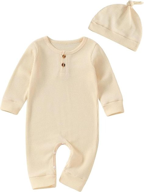 Amazon.com: Infant Boys Girls Clothes Set Newborn Baby Romper Hat Ribbed Knit Long Sleeve Button Solid Bodysuit Jumpsuit: Clothing, Shoes & Jewelry Newborn Bodysuit, Boys And Girls Clothes, Bodysuit Jumpsuit, Going Home Outfit, Infant Boys, Take Home Outfit, Clothes Set, Knit Long Sleeve, Baby Store