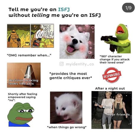 Isfj Starter Pack, Isfj Personality Characters, Isfj Memes Funny, Infj Starter Pack, Isfj And Infj, Isfj X Entp, Isfj Characters, Isfj Core, Isfj Things