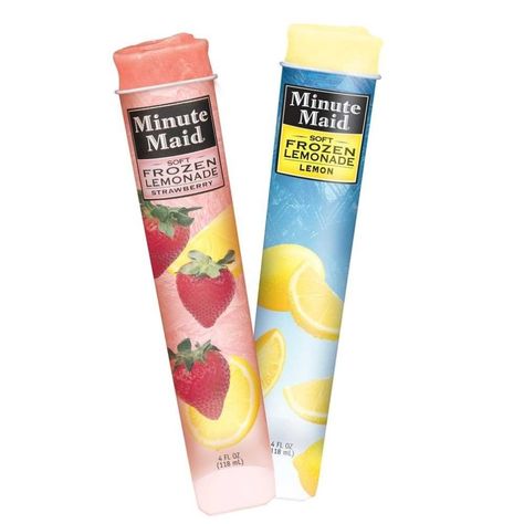 Minute Maid Soft Frozen Lemonades Vegan Popsicles, Frozen Strawberry Lemonade, Real Fruit Juice, American Snacks, Vegetarian Foods, Lemon Lemonade, Frozen Lemonade, Minute Maid, Grocery Foods