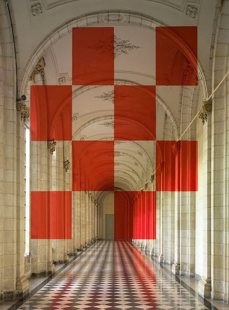 Anamorphic Illusions by Felice Varini | Bored Panda Kildare Village, Bts Design, Checkerboard Floor, Visual Illusion, Graffiti Artwork, Optical Art, Geometric Painting, Sculpture Installation, Op Art