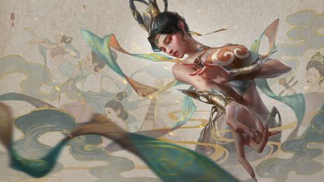 ArtStation - Meet Feitian splash art, Chace宸宸 Meaningful Paintings, Semi Realism, Style Reference, Splash Art, Girly Drawings, Concept Art Character, Draw On Photos, Art Poses, Art Website