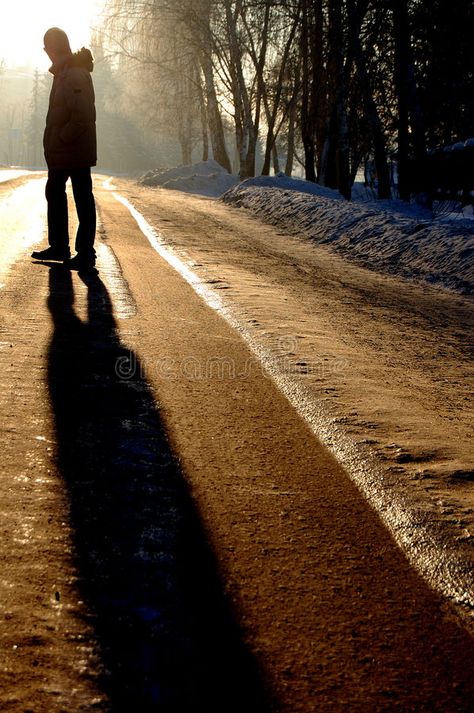 Solitude. Alone guy standing on the winter road , #AD, #guy, #Solitude, #standing, #road, #winter #ad Guy Standing, Nature People, Winter Road, Forest Nature, 3d Background, Man Standing, Abstract 3d, The Winter, Stock Images Free