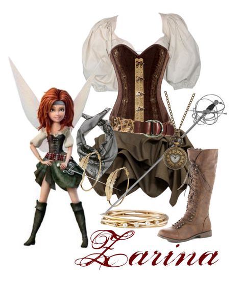 "Zarina" by sammi1616 ❤ liked on Polyvore featuring Yves Saint Laurent, Kelly Ewing, Denim & Supply by Ralph Lauren, Arlette Ess, Express, Dorothy Perkins, Whetstone Cutlery, women's clothing, women and female Pirate Fairy Costume, Tinkerbell Outfit, The Pirate Fairy, Halloween Aesthetics, Pirate Fairy, Disney 2024, Pixie Hollow, Disney Outfit, Disney Fairy