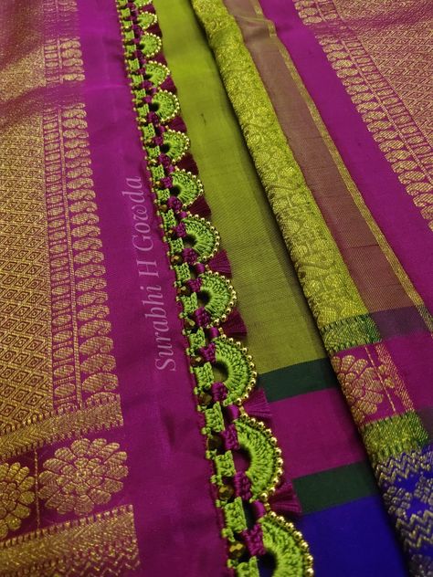 Kuchu Designs Saree Latest Bridal, Mysore Silk Saree Kuchu Designs Latest, Sarees Kuchu Design, Saari Kuchu New Design, Kuch Designs For Silk Sarees, Saree Kuchu New Designs Bridal, Silk Saree Kuchu Designs Latest, Kuchu Designs Saree Latest, Sari Kuchu Designs