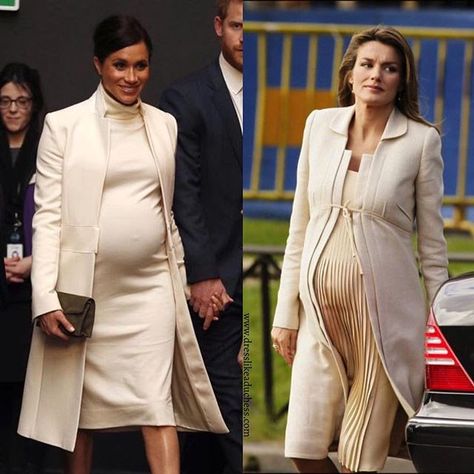 A new article in People Magazine reports that Meghan Markle’s Style is drawing comparisons to the Queen. While the article focuses on Harry’s grandmother, Meghan also seems to be style twins with Queen Letizia of 🇪🇸 Spain. The mom of two stepped out in 2005 in a cream colored coat while pregnant—-the neutral ensemble is similar to a style worn by Meghan Markle this week. #styles #twins #baby #momtobe #looks #pregnancy #fashionista #queenletizia #spain #meghanmarkle #bestdressed #coat #... Pregnant Meghan Markle, Megan Markle Maternity Style, Megan Markle Pregnant Style, Meghan Markle Pregnancy Style, Meghan Markle Coat, Meghan Markle Maternity Style, Meghan Markle House, Meghan Markle Fake, Meghan Markle Divorce