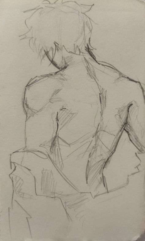 5 Poses Drawing, Male Upper Body Drawing, Men Silhouette Drawing, Cute Guy Sketch, Human Figure Drawing Sketches Portfolio Ideas, Hand Around Throat Drawing Reference, Drawing Men Body Pose Reference, Back Drawing Male, Person Looking Behind Shoulder Reference