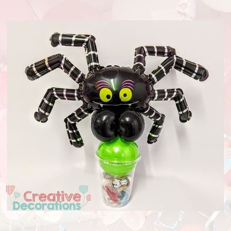 Halloween Balloon Candy Cups, Balloon Candy Cups, Halloween Balloons Decorations, Stuffed Balloons, Scarecrow Festival, Been Booed, Balloon Business, Candy Cups, Halloween Balloon