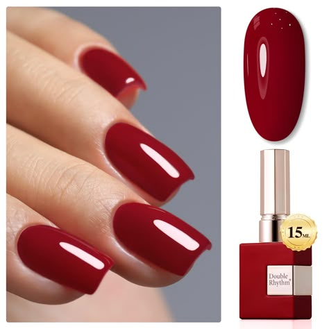 PRICES MAY VARY. Same Color Same Bottle GEL POLISH: 1 pc 15ml gel polish for all season, need to be cured under UV or LED Lamp for 60-134s. Must apply with Base Gel and Top Coat. Please shake the bottle or warm it with hot water before use, to acheive a better effect. HIGH DURABILITY: Easy to apply even for the beginner, effect last long for 42 days and bring you high gloss shine under proper application. It is an ESSENTIAL for every nail art lover! HEALTHY FORMULA: 23 toxin free ingredient make Best Cheap Nail Polish, Cranberry Colored Nails, Sheer Red Nails, Copper Nail Color, Christmas Nail Color, Gel Nails Red, Fall Gel Nail Polish, Red Nail Polish Colors, Nails Coquette