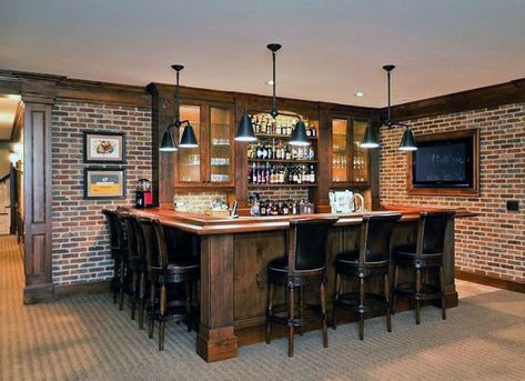 Indoor Bars For Home, Pub Style Basement, Basement Pub Ideas, Finished Basement Bars, Home Pub Ideas, Basement Pub, Basement Bar Plans, Basement Bar Design, Apartment Ideas For Men