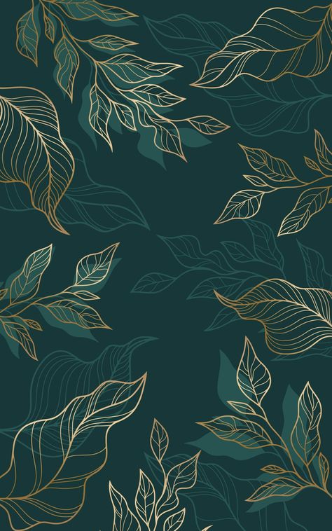 Living Dining And Kitchen, Gold Abstract Wallpaper, Leaving Room, Flower Vector, Plant Wallpaper, Art Gallery Wallpaper, Graphic Wallpaper, Gold Leaves, Mens Wear