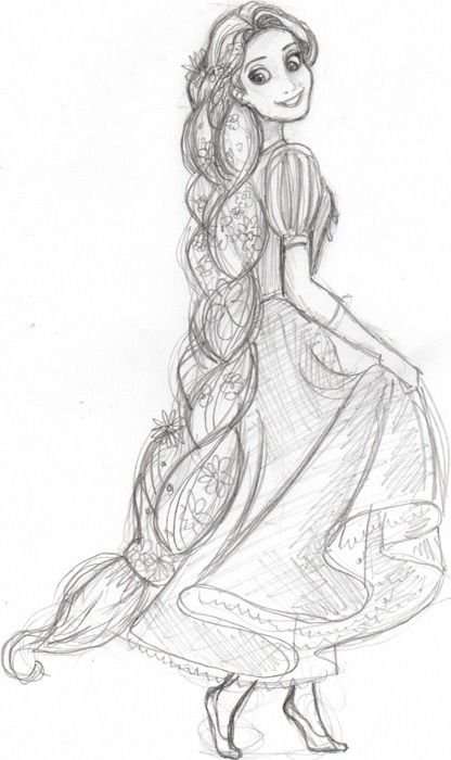 Disney Pencil Drawings, Rapunzel Sketch, Disney Princess Sketches, Rapunzel Drawing, Princess Sketches, Pencil Drawing Ideas, Disney Drawings Sketches, Charcoal Drawings, Disney Art Drawings