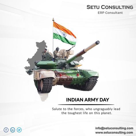 The Indian Army is the land-based branch of the Indian Armed Forces and is one of the largest standing armies in the world. Its primary responsibility is to ensure national security and defend the territorial integrity of India from external aggression and internal threats. The Indian Army has a rich history dating back to ancient times and has played a crucial role in many of India's wars and conflicts, including the Kargil War, the Indo-Pakistani War of 1971. Indian Army Day, Army Indian, Benefits Of Social Media, Air Force Day, Indian Army Wallpapers, Certificate Background, Army Day, Indian Air Force, Indian Navy