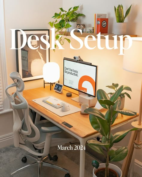 How my setup is looking for the end of March 🪴 I’ve been really loving my setup more and more recently, as I’ve been adding items that I’ve either been meaning to put up, like the IKEA shelf, or adding items that I’ve wanted for so long, like the NuPhy keyboard. If you think I could add something else to make the setup better, do leave a comment! - - - - #desksetup #desktour #setuptour #wfh #wfhsetup #officesetup #cosy #ａｅｓｔｈｅｔｉｃ #desklife Ikea Home Interior, Cute Work Desk Setup, Flexispot Desk Ideas, Decoration Items Home Decor, Desk Setup Colorful, Ikea Desk Setup Ideas, Micke Desk Setup, Desk Design Ideas Bedrooms, Retro Pc Setup