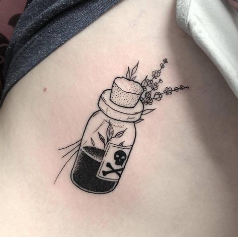 Tattoo Fairy, Dragons Tattoo, Poison Bottle, Pirate Tattoo, Bottle Tattoo, Sharpie Tattoos, 4 Tattoo, Tattoos Geometric, Spooky Tattoos