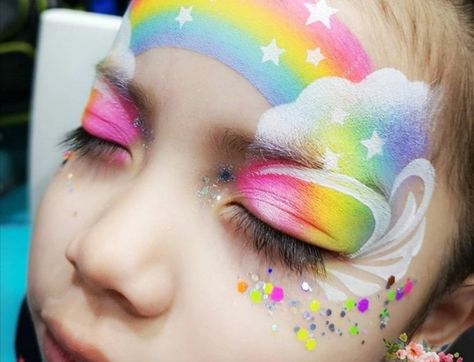 Rainbow Unicorn Face Paint, Reindeer Face Paint, Face Painting Unicorn, Easy Face Painting Designs, Rainbow Face Paint, Christmas Face Painting, Girl Face Painting, Painting Rainbow, Face Paint Kit