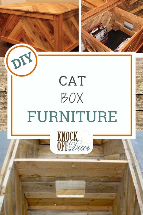 Does your cat leave a mess of litter around the house? Would you like an enclosed area where kitty can not only do his business but eat and drink without making a mess everywhere? Check out this awesome solution. Cat Box Furniture, Cat Litter Box Diy, Hiding Cat Litter Box, Cat Litter Box Ideas, Litter Box Ideas, Katt Grejer, Cat Litter Box Furniture, Box Tutorial, Work Diy