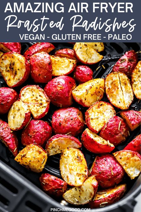 Rutabaga Recipes Air Fryer, Radishes In Air Fryer, Air Fry Radishes, Radish Recipes Air Fryer, Air Fried Radishes, Paleo Air Fryer Recipes, Air Fryer Radish Recipes, Air Fryer Radishes, Radish Air Fryer