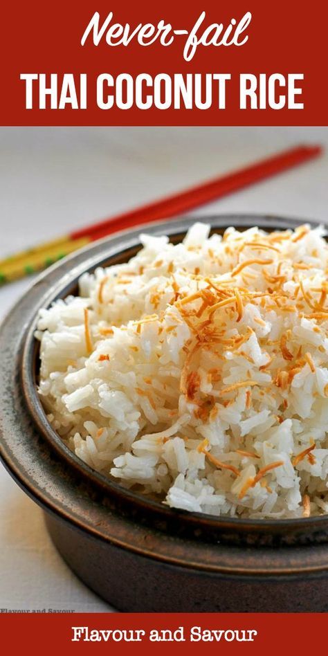 Thai Coconut Rice, Coconut Rice Recipe, Delicious Veggies, Rice Side, Rice Side Dishes, Thai Coconut, Canadian Food, Thai Dishes, Coconut Rice