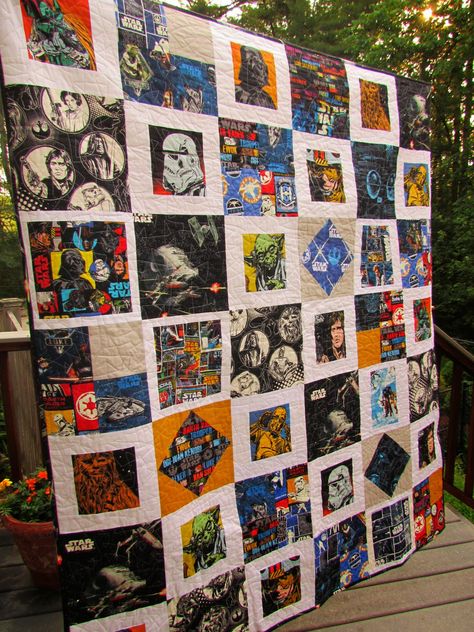 Geek Quilt, Novelty Quilts, Disney Quilts, Superhero Quilt, Book Quilts, Quilt Supplies, Quilted Blankets, Star Wars Blanket