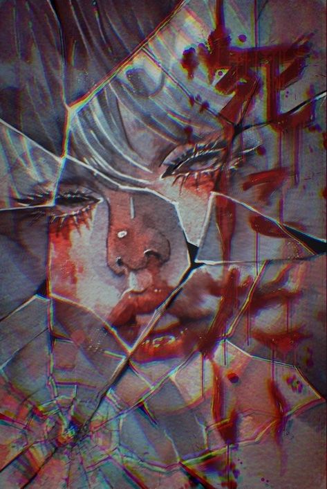 Uicideboy Wallpaper, Mirror Illustration, Mirror Drawings, Shattered Mirror, Already Broken, Broken Mirror, Blood Art, Broken Window, Broken Glass