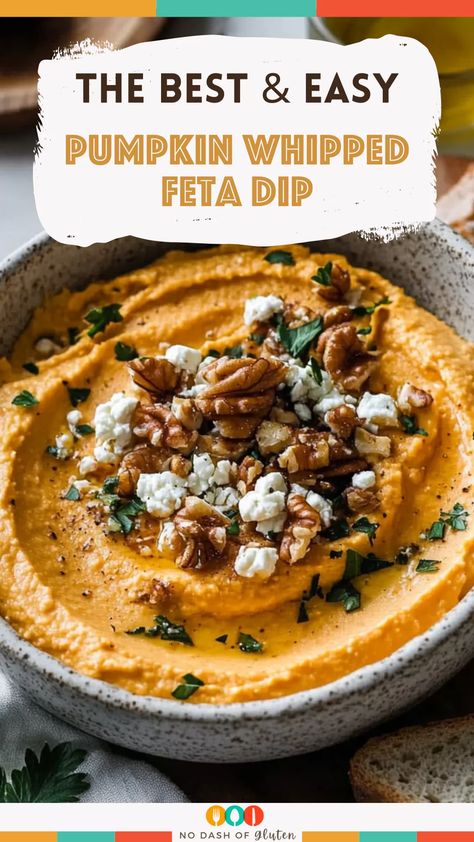 Pumpkin Whipped Feta Dip Whipped Pumpkin Feta Appetizer, Whipped Feta And Pumpkin Dip, Feta And Pumpkin Dip, Pumpkin Ricotta Dip, Pumpkin Whipped Feta With Honey, Pumpkin Whipped Feta With Honey And Thyme, Healthy Appetizers Thanksgiving, Pumpkin Dip Savory, Pumpkin Goat Cheese Dip