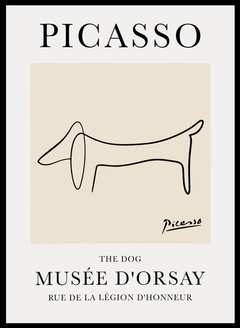 Pablo Picasso Artwork, Arte Dachshund, Picasso Prints, Picasso Artwork, Dog Line Drawing, Trendy Art Prints, Landscape Art Prints, Dog Line, Dog Sketch