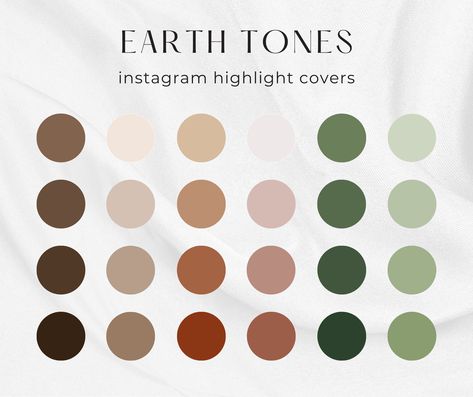 24 Earth Tones Instagram Highlight Covers 🌿 Earthy Neutral Insta Story | Boho IG Story Highlights | Solid Color Icons  Instagram highlight covers help keep the look and feel of your Instagram profile consistent with your overall aesthetic! ✨ Perfectly suited to bloggers, influencers, businesses, or anyone looking to build a theme across their Instagram. These icons are designed to perfection to complement your overall look. - YOUR PURCHASE INCLUDES - * 1 ZIP file containing 24 High Quality Inst Earthtone Aesthetic, Solid Color Icons, Earth Colour Palette, Urban Spaces Design, Soft Autumn Color Palette, Earth Tone Color Palette, Color Icons, Earthy Home, Earthy Aesthetic